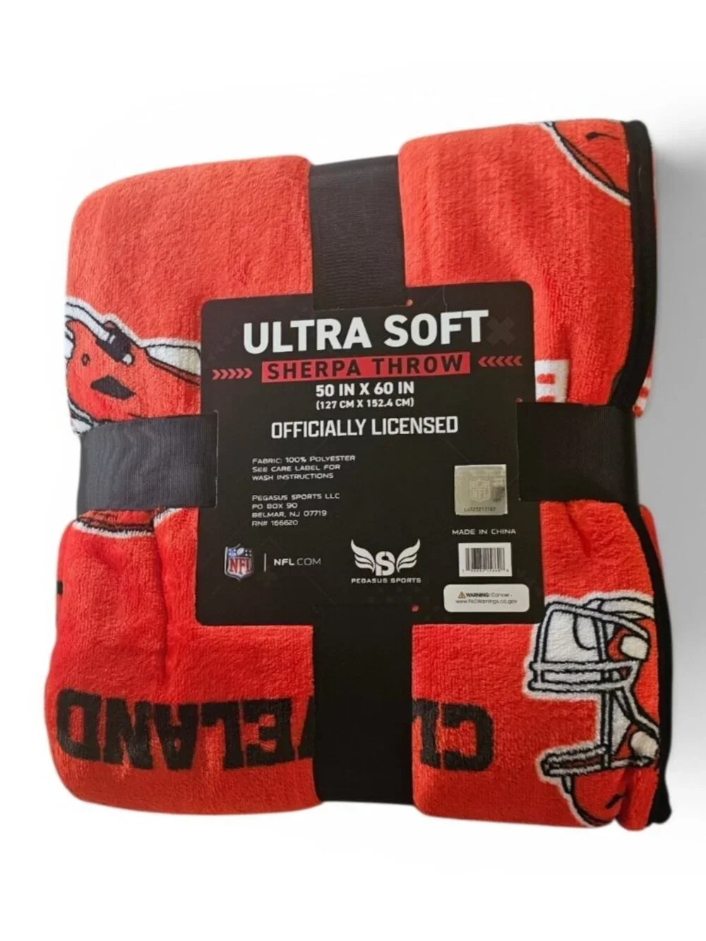 Cleveland Browns Sherpa Throw Blanket Ultra Supersoft 60